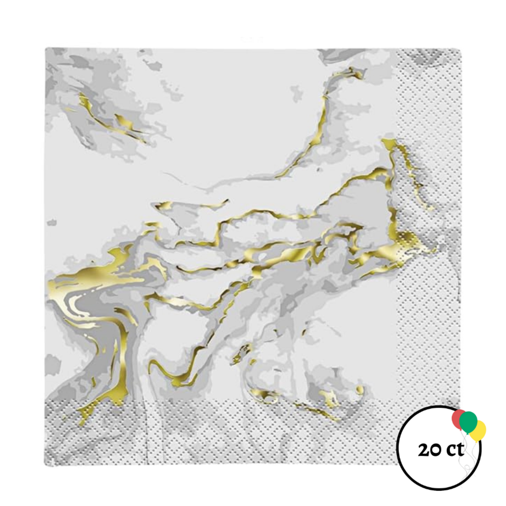 Elegant Gold Marble Napkins 20ct