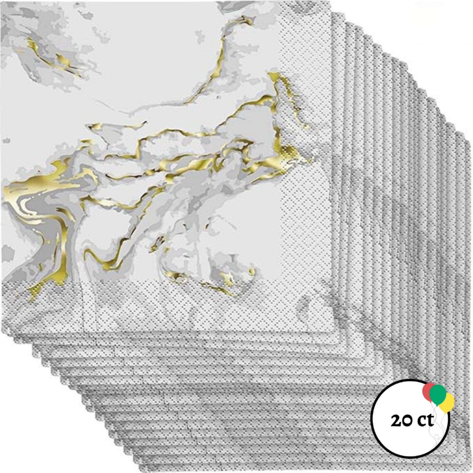 Elegant Gold Marble Napkins 20ct