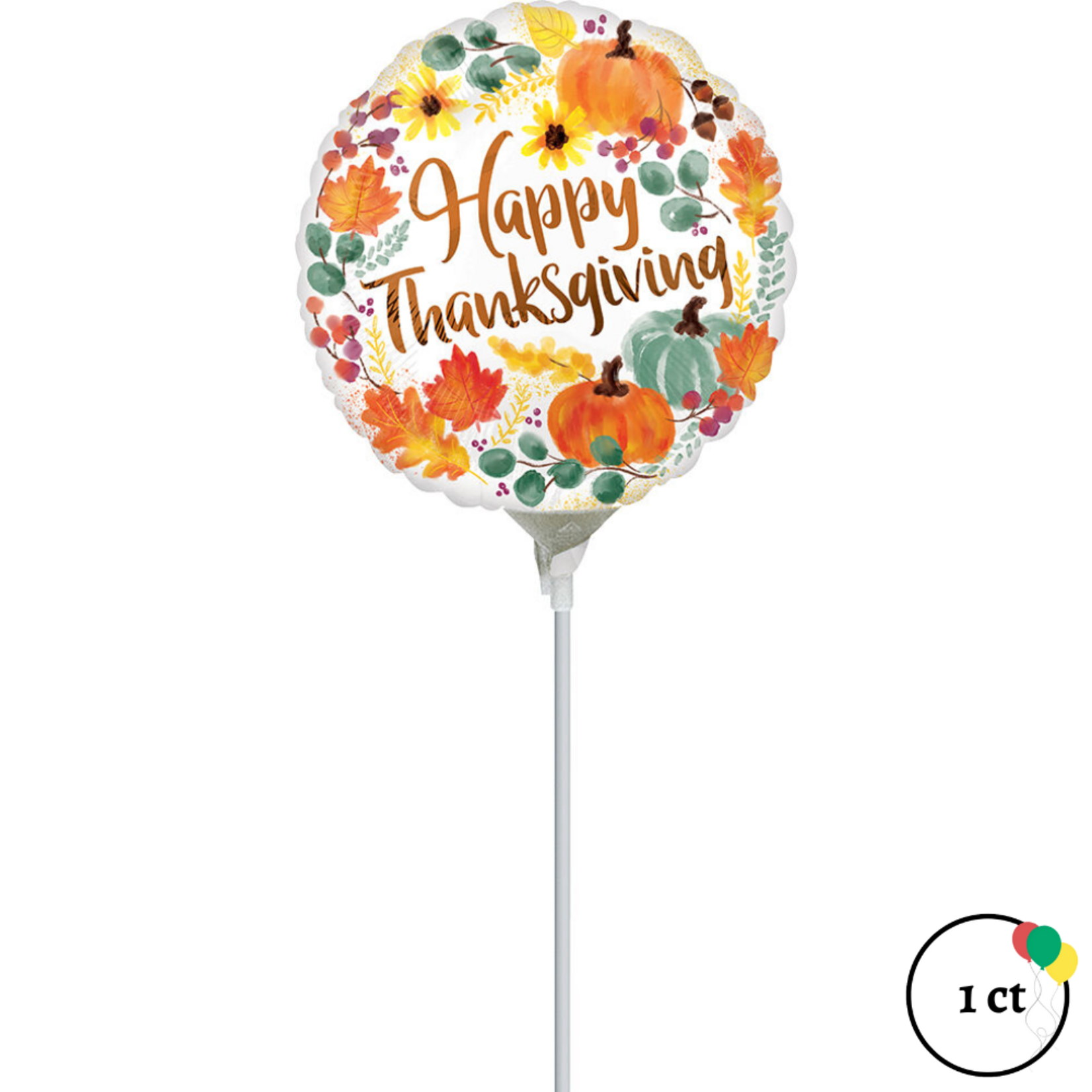 9" Air Filled Happy Thanksgiving Balloon