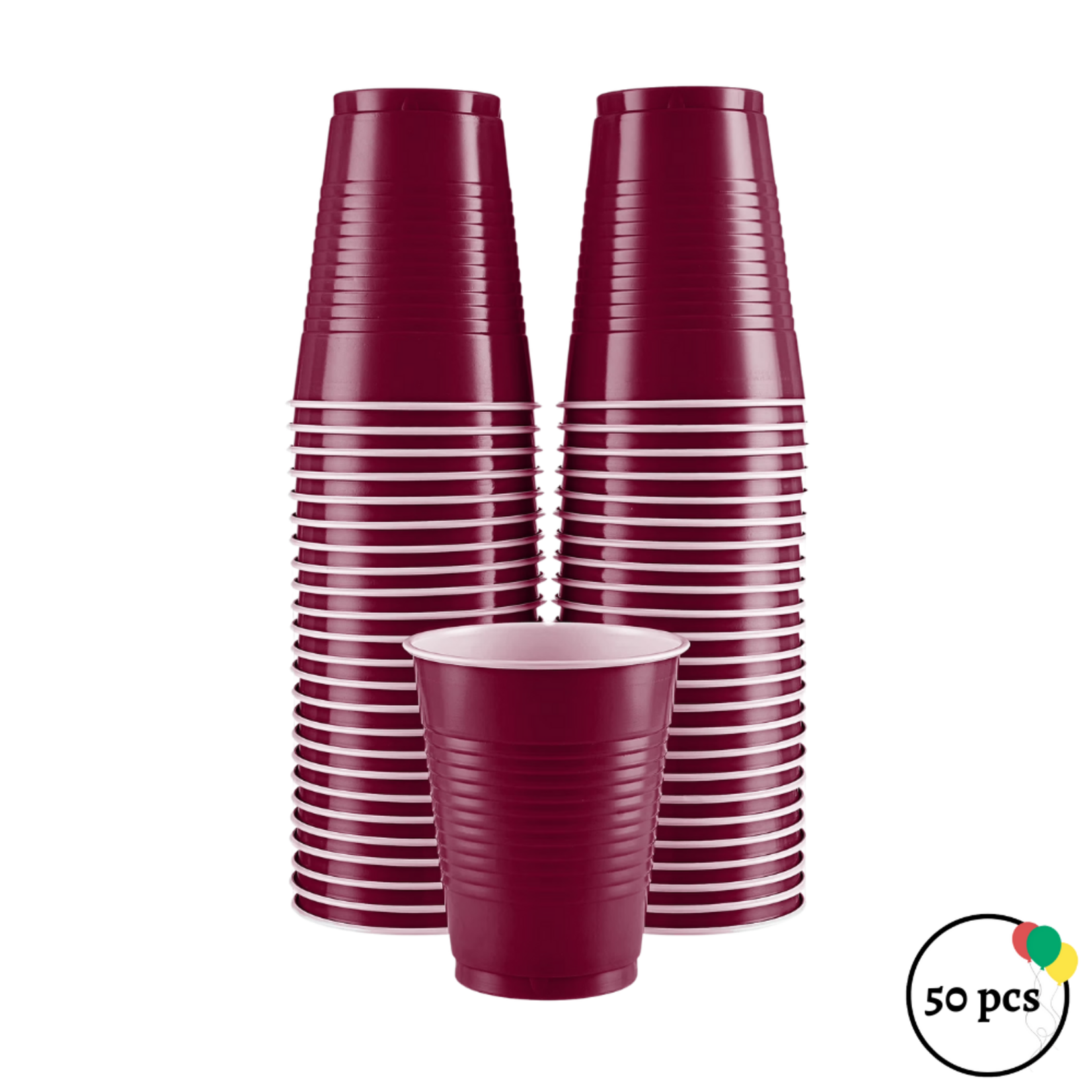Burgundy Plastic Cup 18oz 50ct