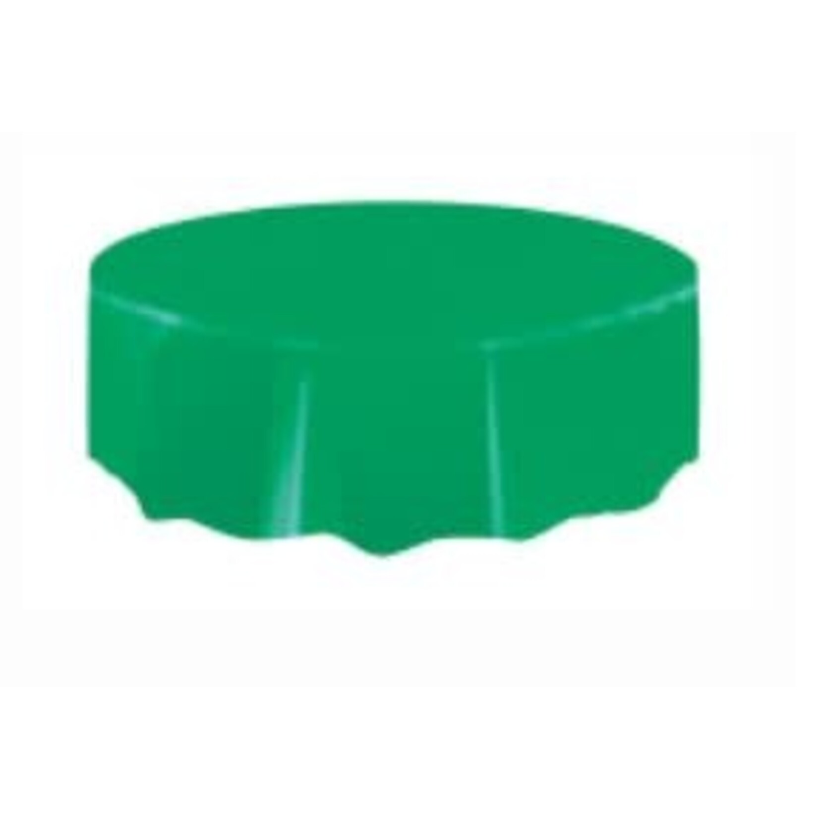 Emerald Green Solid Round Plastic Table Cover 84"