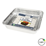 2 square cake pans with lid