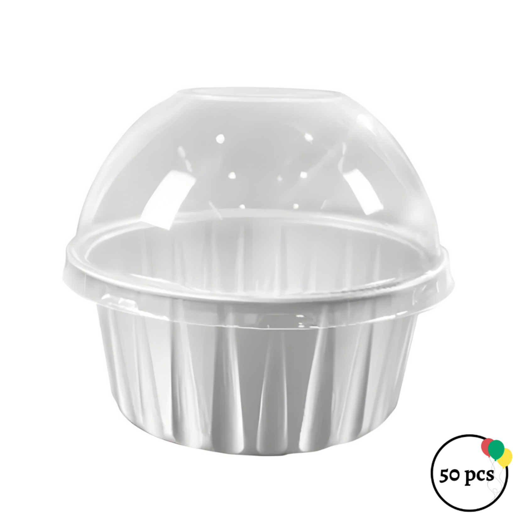 Round Aluminum Baking Cup With Dome Lid 50pc