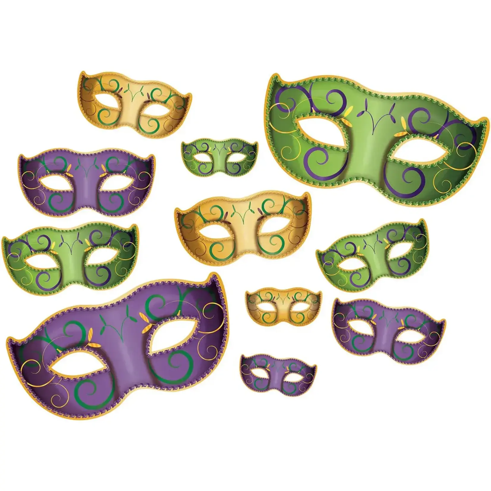 Mardi Gras Mask Cutouts 11ct