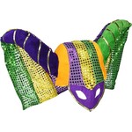 Masked Mardi Gras Hat w/Sequined Drape