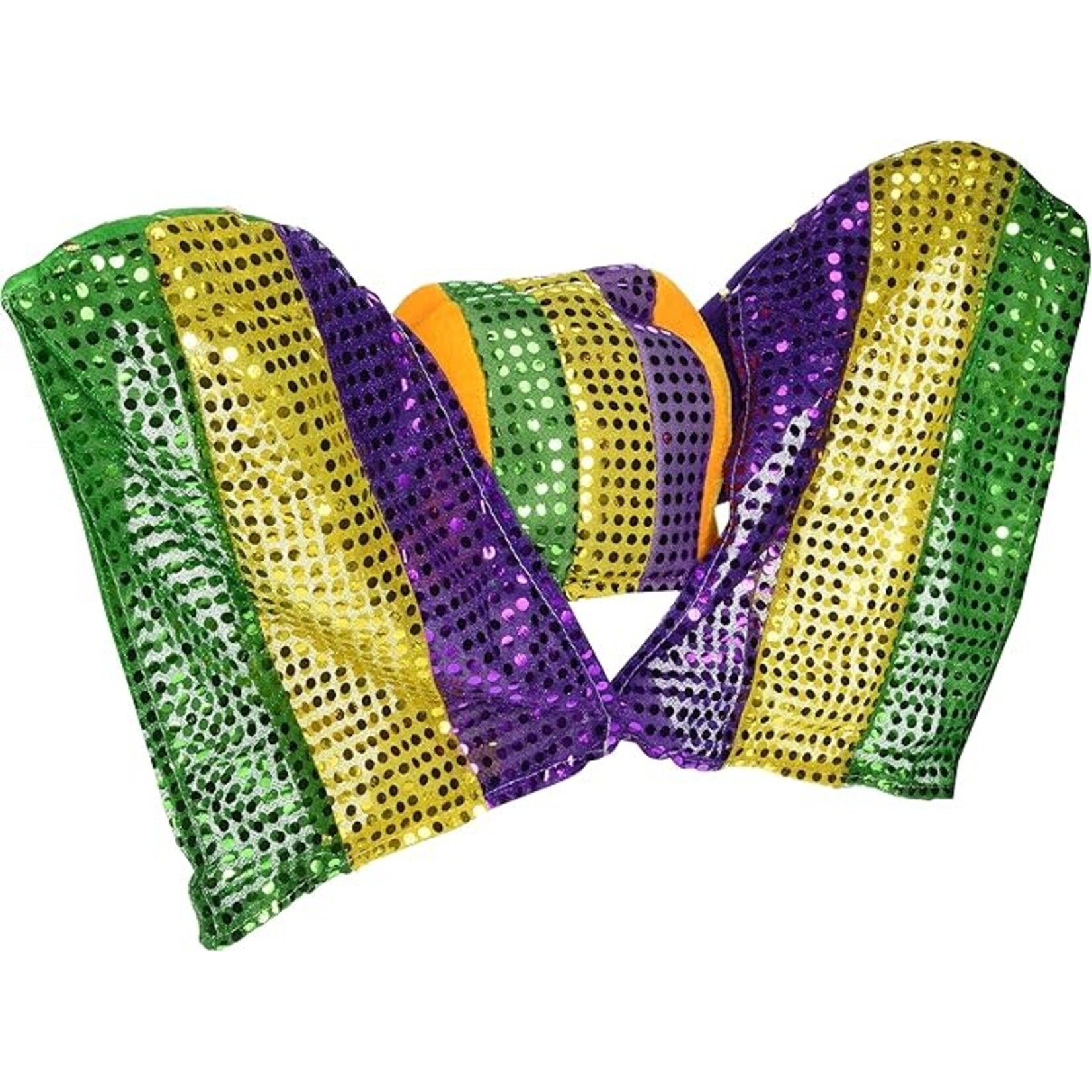 Masked Mardi Gras Hat w/Sequined Drape