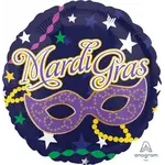 MARDI GRAS FOIL BALLOON MASQUERADE MASK