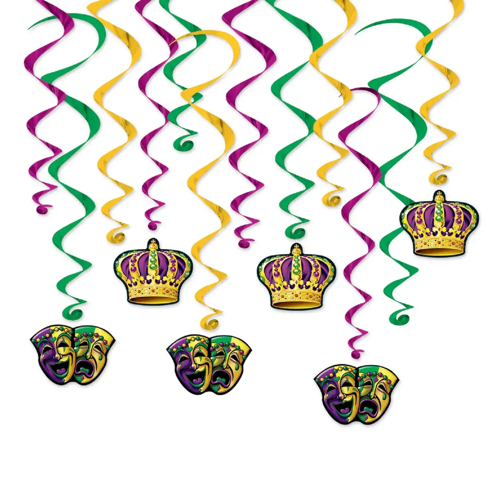 Mardi Gras Whirls  12ct