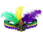 Mardi Gras Sequin Feather Headband