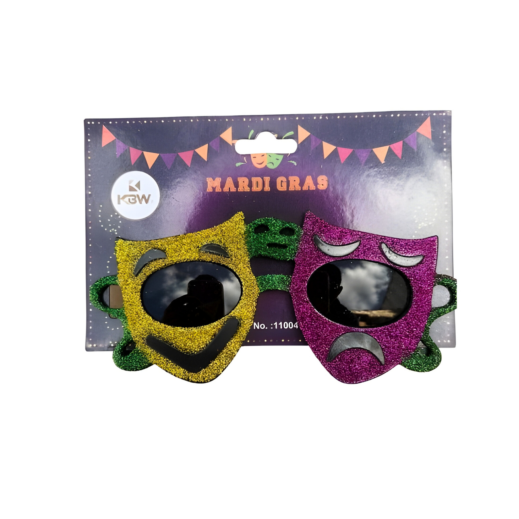 Mardi Gras Comedy & Tragedy Glasses