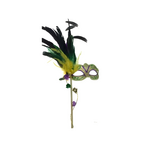 Mardi Gras Feather Mask On Stick
