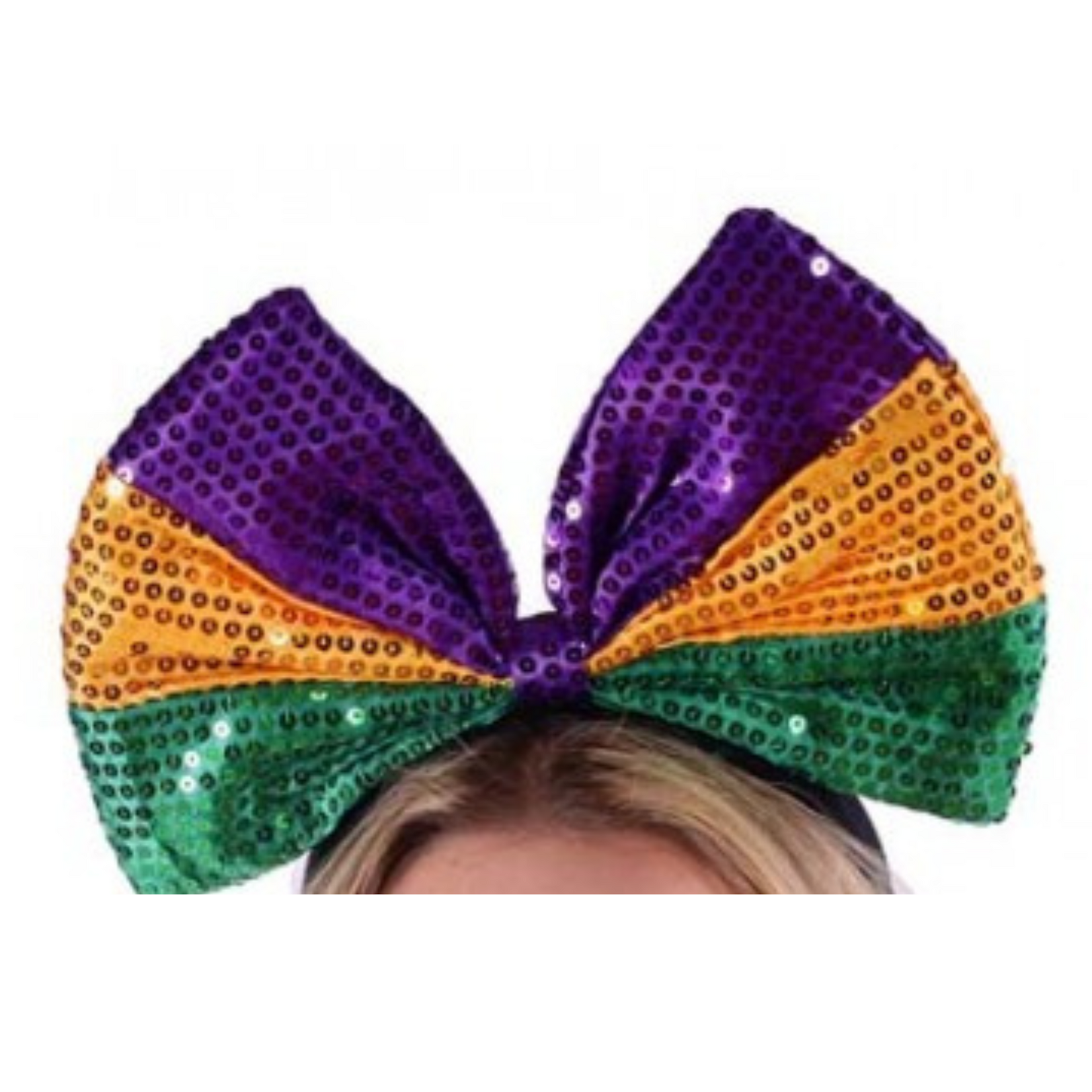 Mardi Gras Sequin Bow Headband