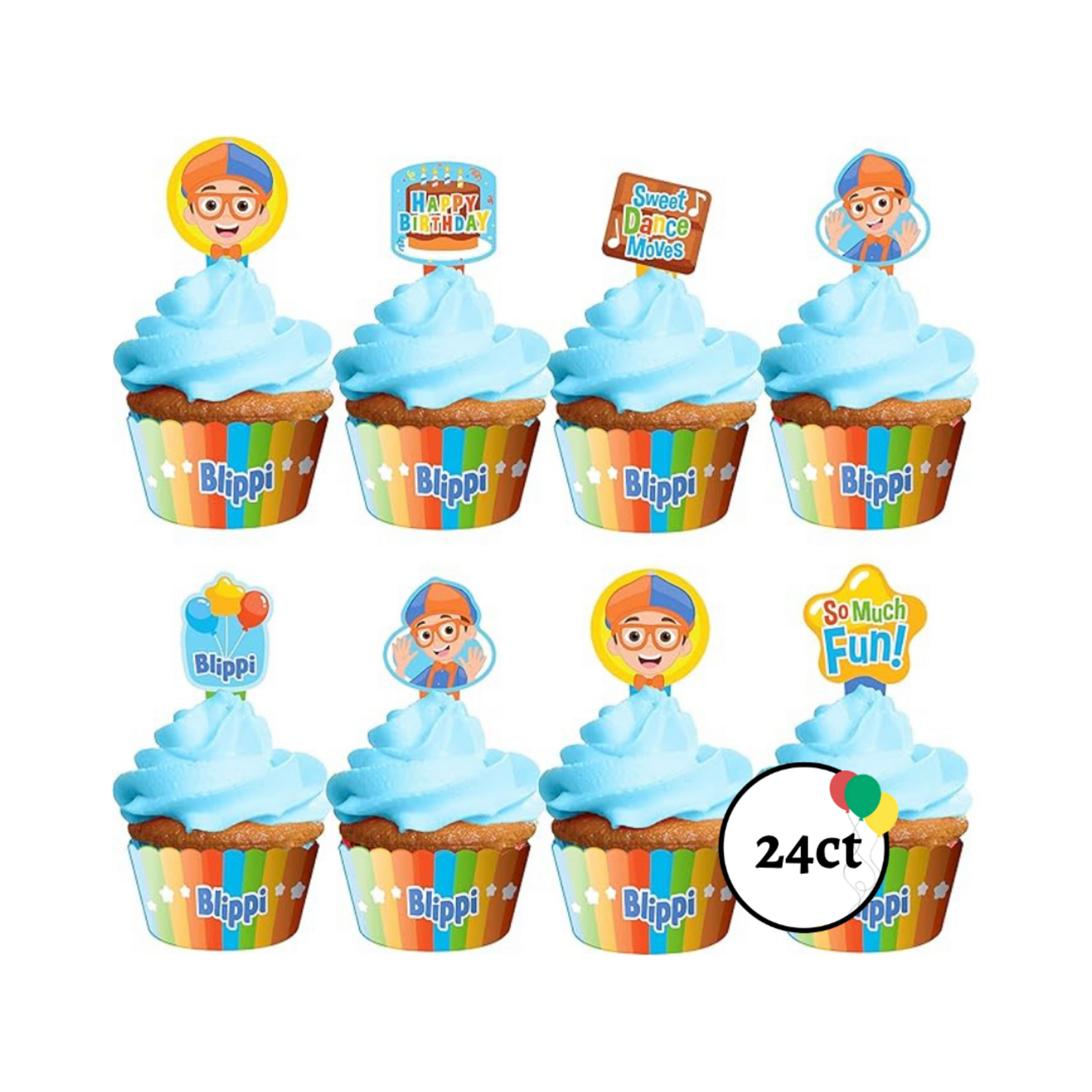 Blippi Cupcake Decor Kit 24ct