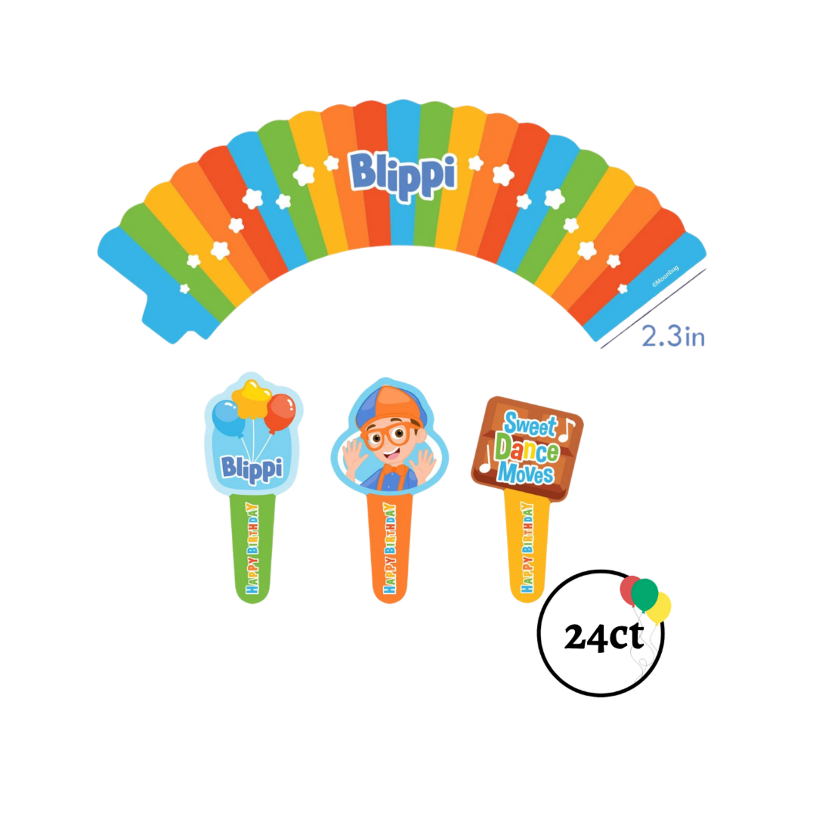 Blippi Cupcake Decor Kit 24ct