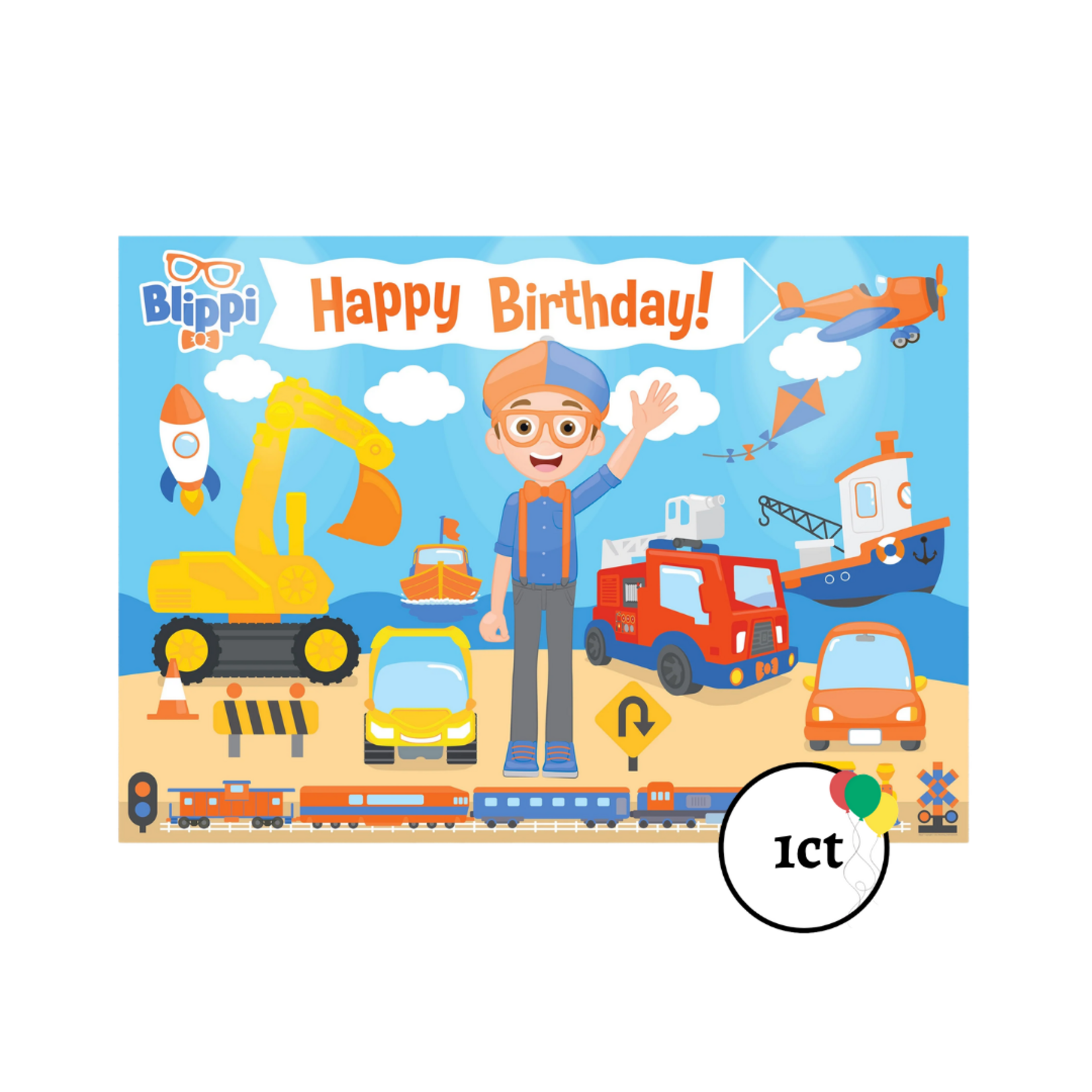 Happy Birthday Blippi Backdrop