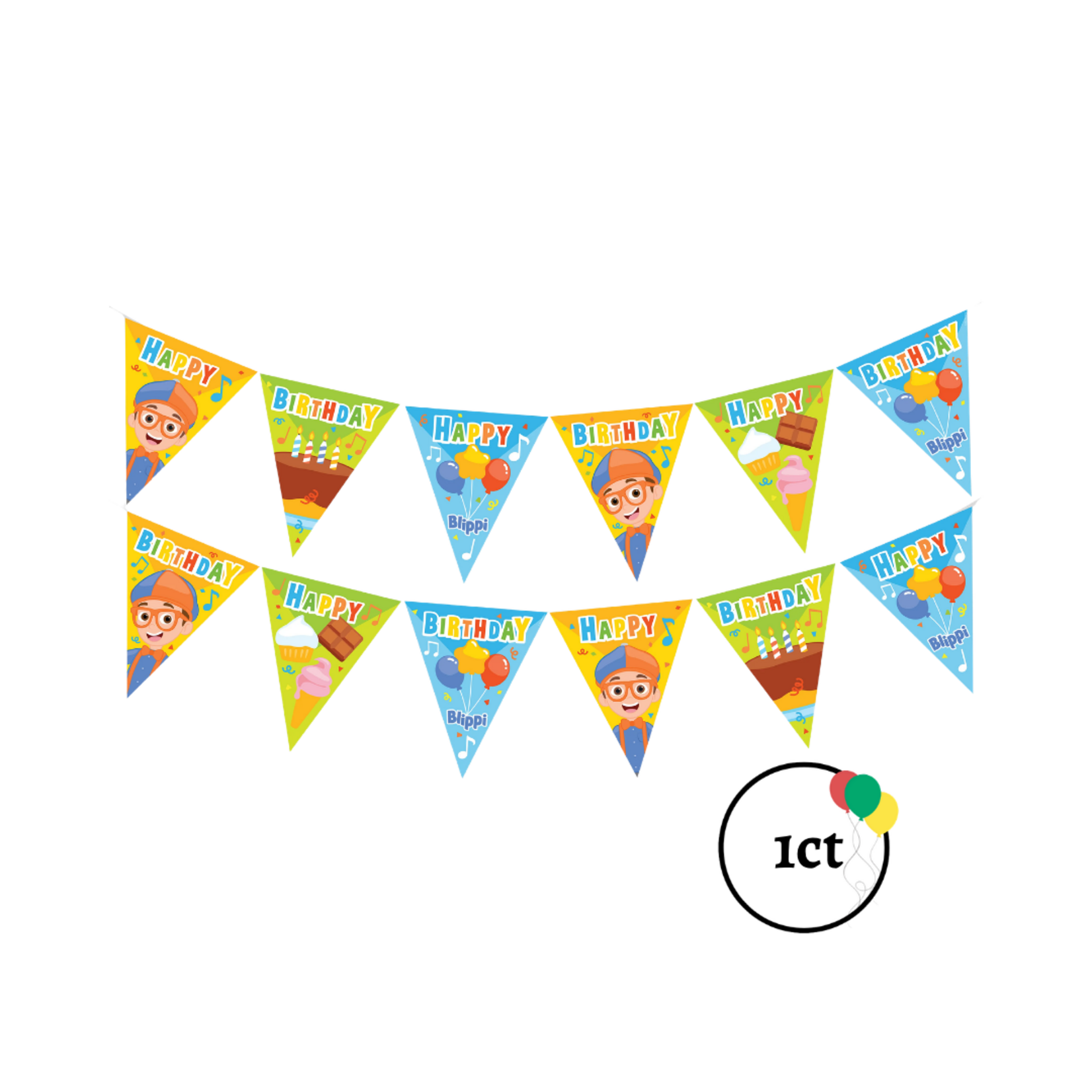 Happy Birthday Blippi Tringle Banner