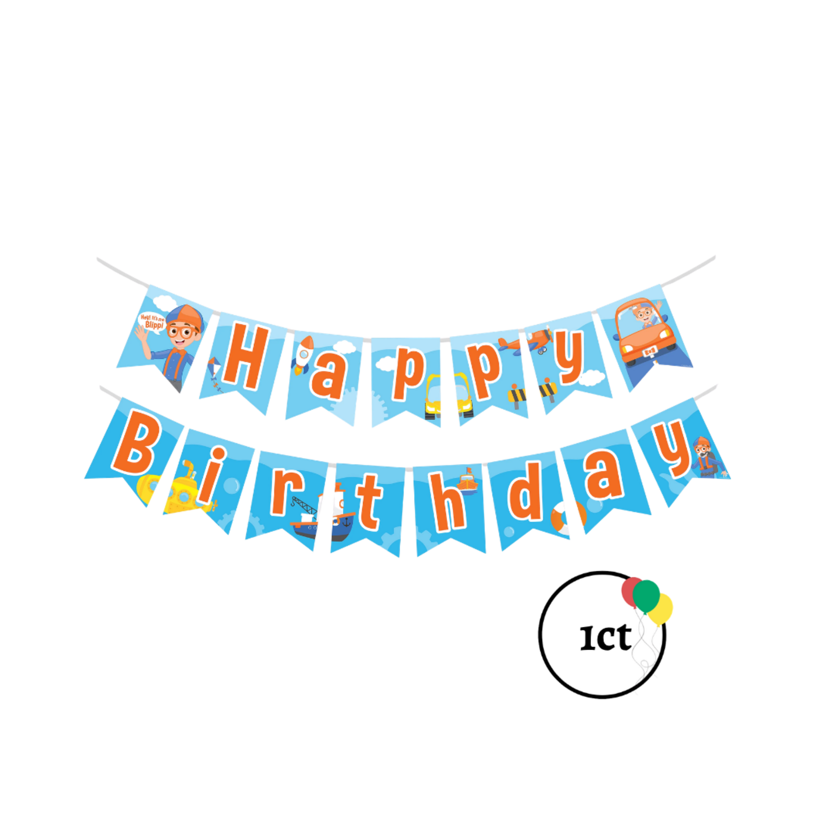Blippi Happy Birthday Banner