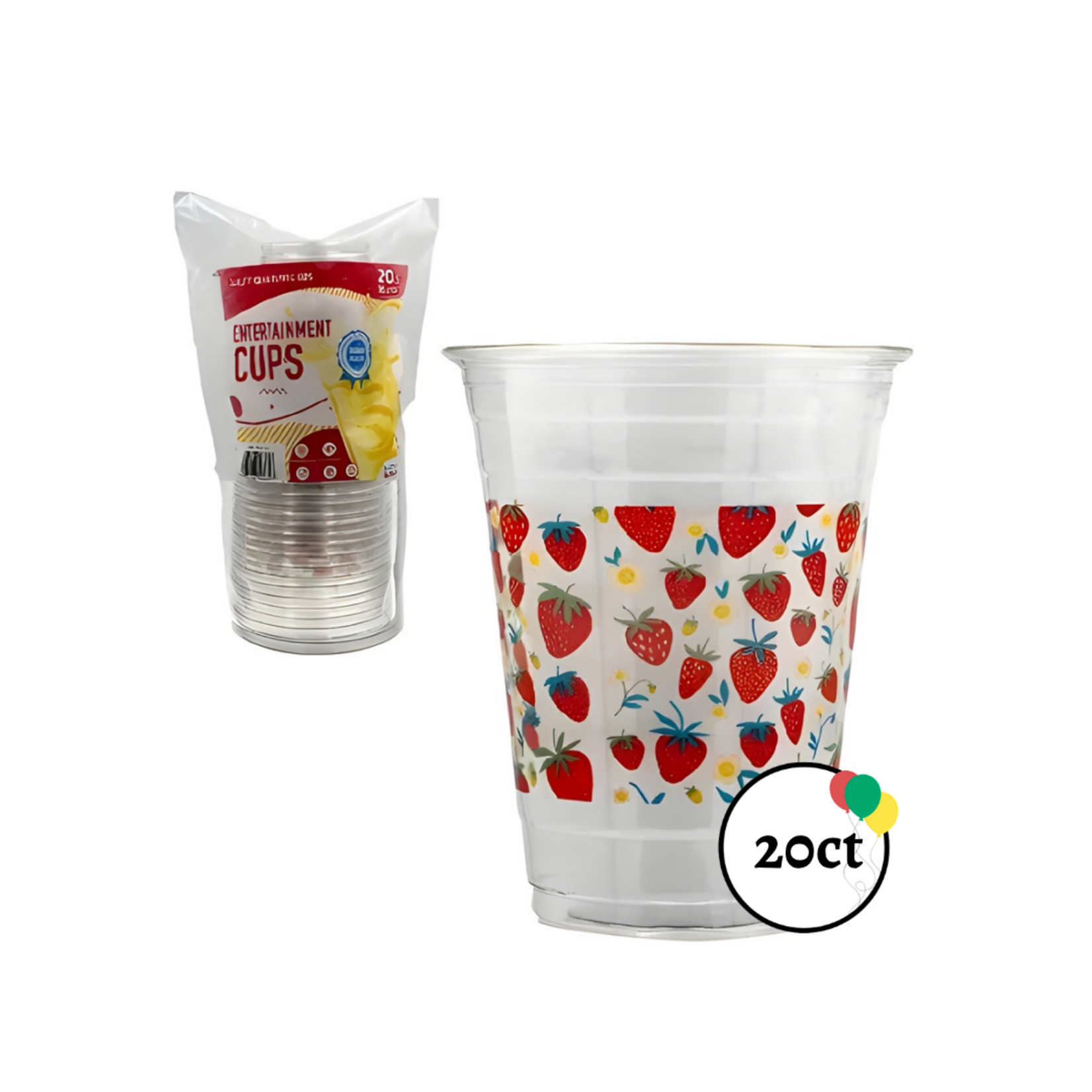 Strawberry Plastic Cups