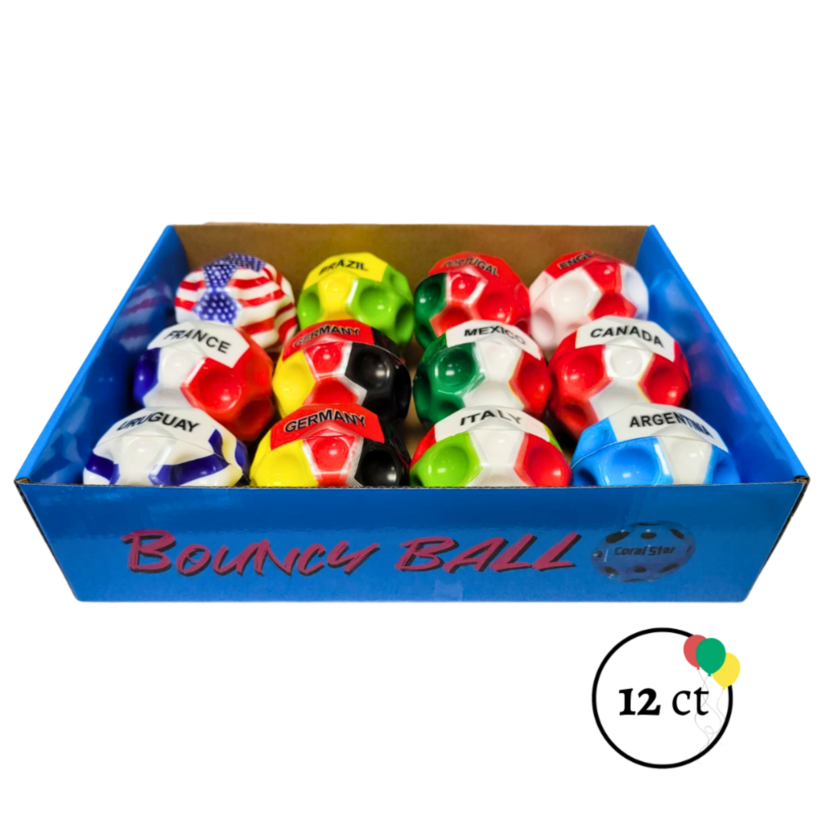 World Countries Bounce Balls 12ct
