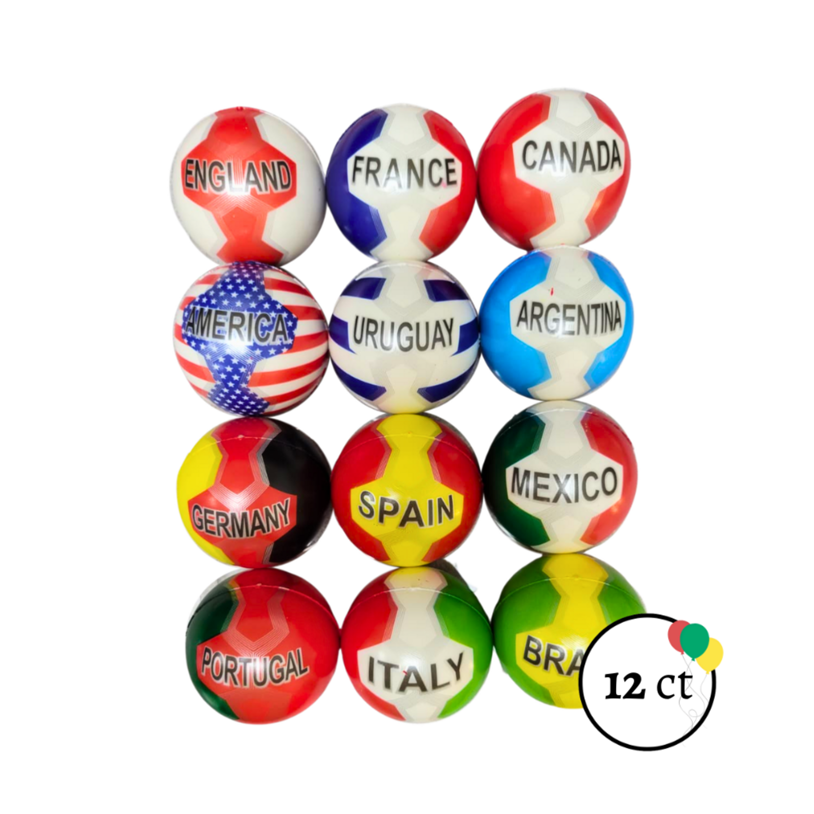 World Countries Foam Balls 12ct