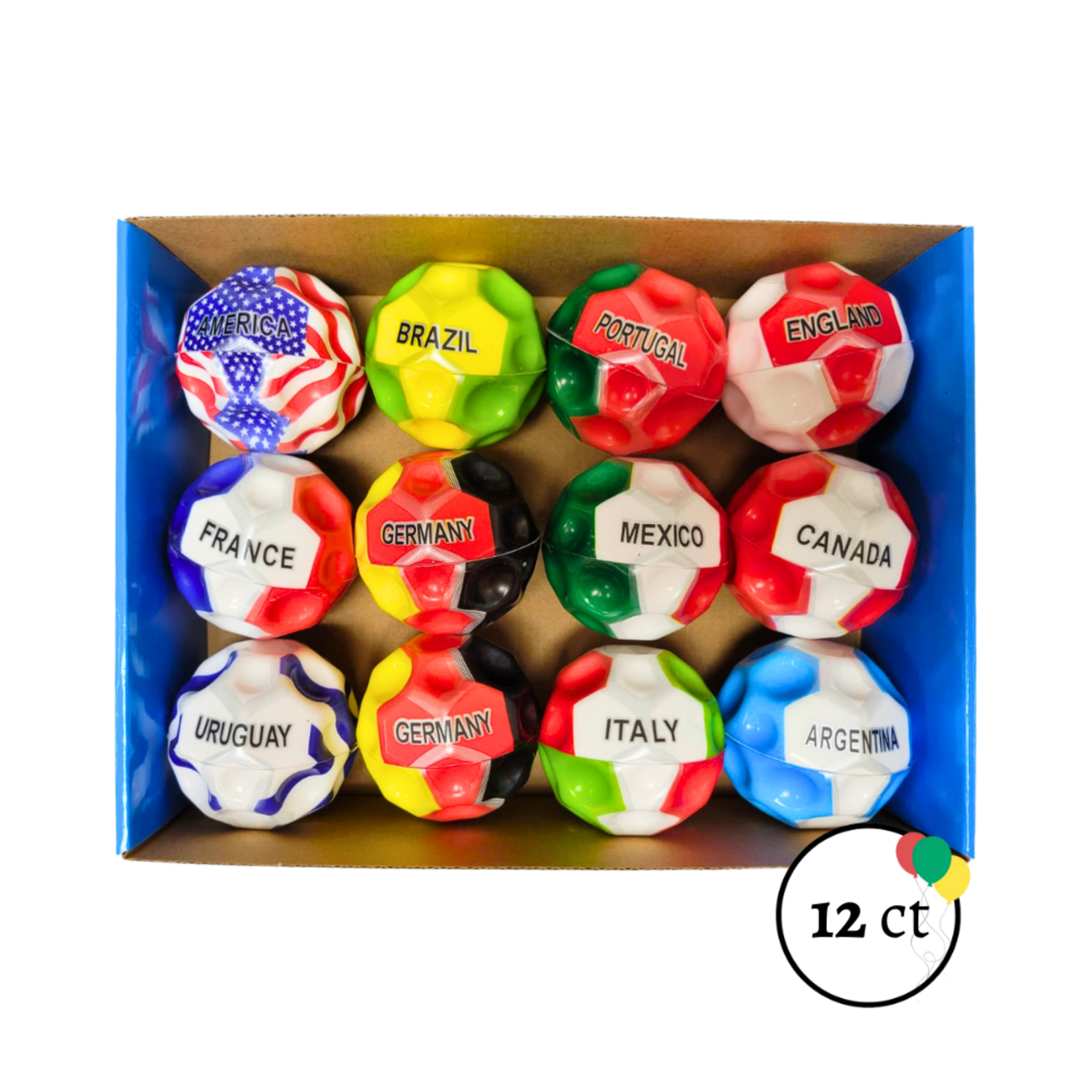 World Countries Bounce Balls 12ct