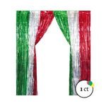 Foil Curtain Red Silver Green