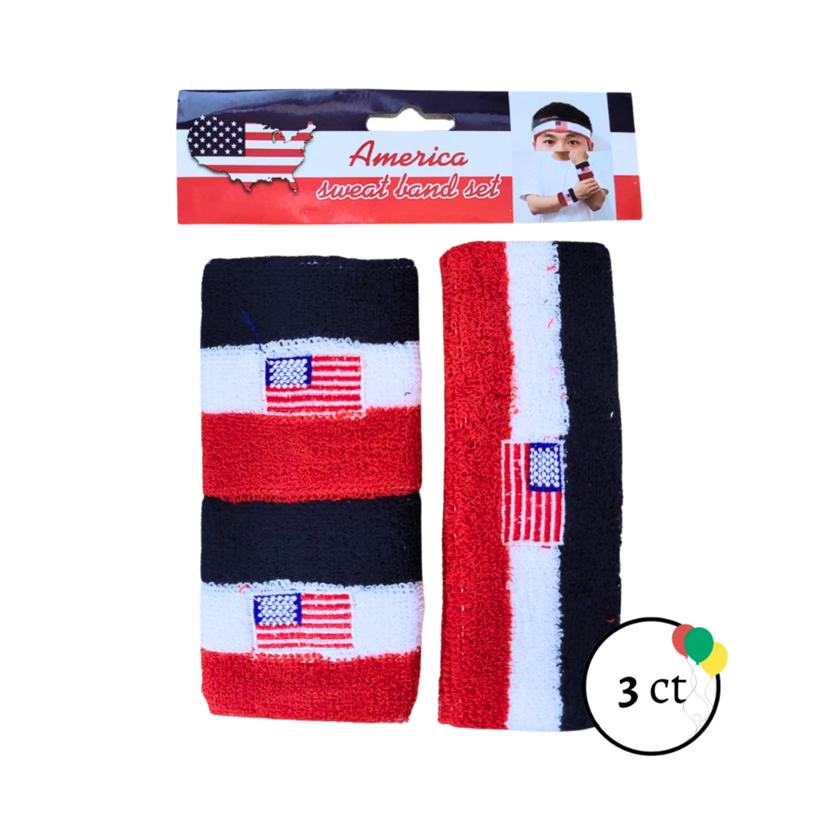 USA Sweatband & Wristband Set