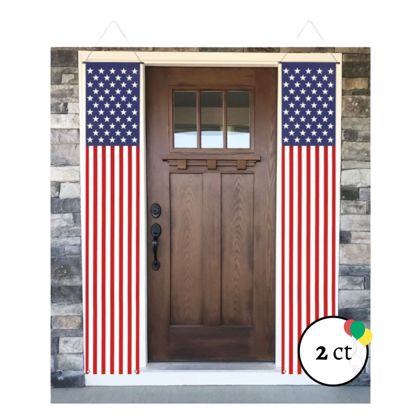 Patriotic USA Door Banner 2ct