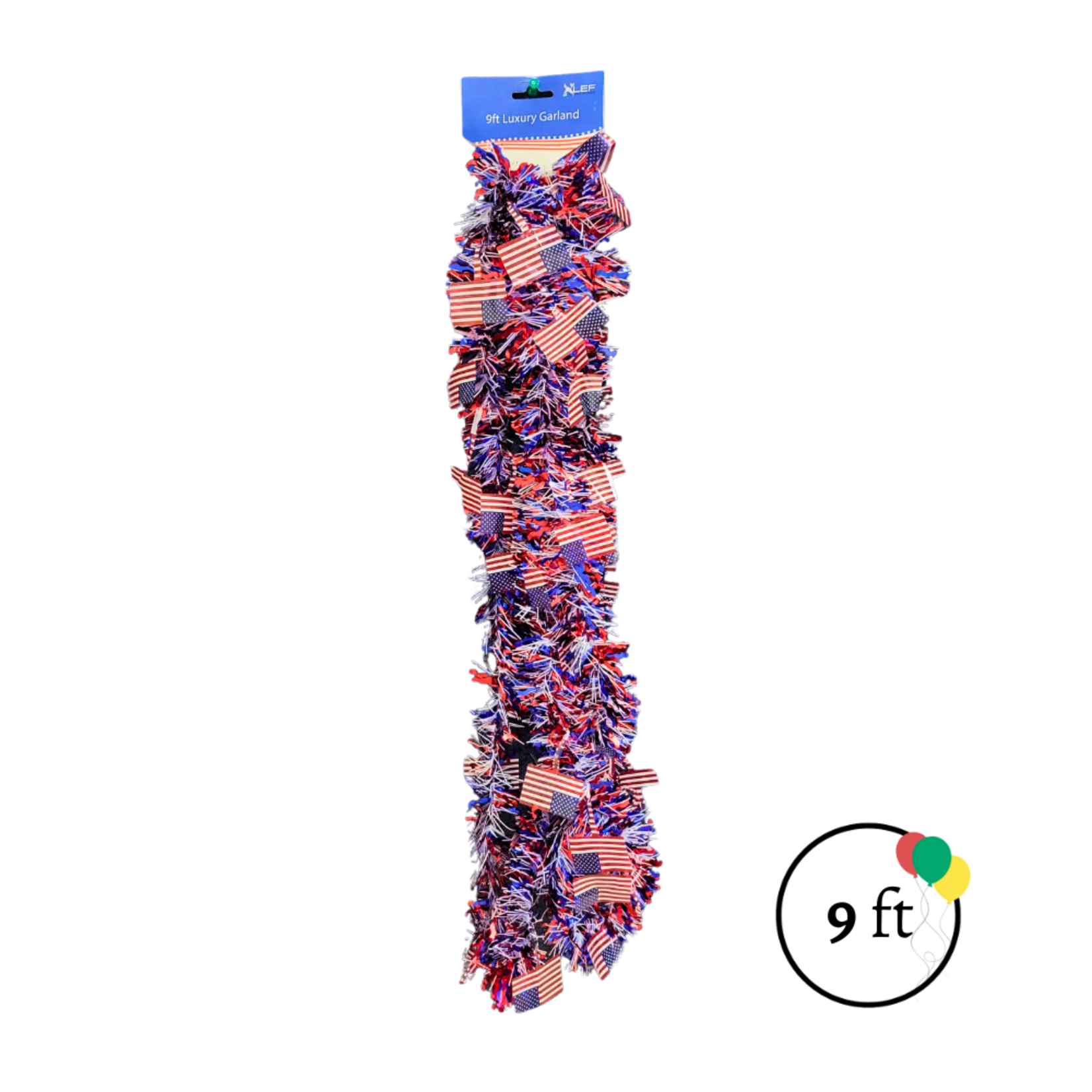 Patriotic 9Ft Tinsel Garland