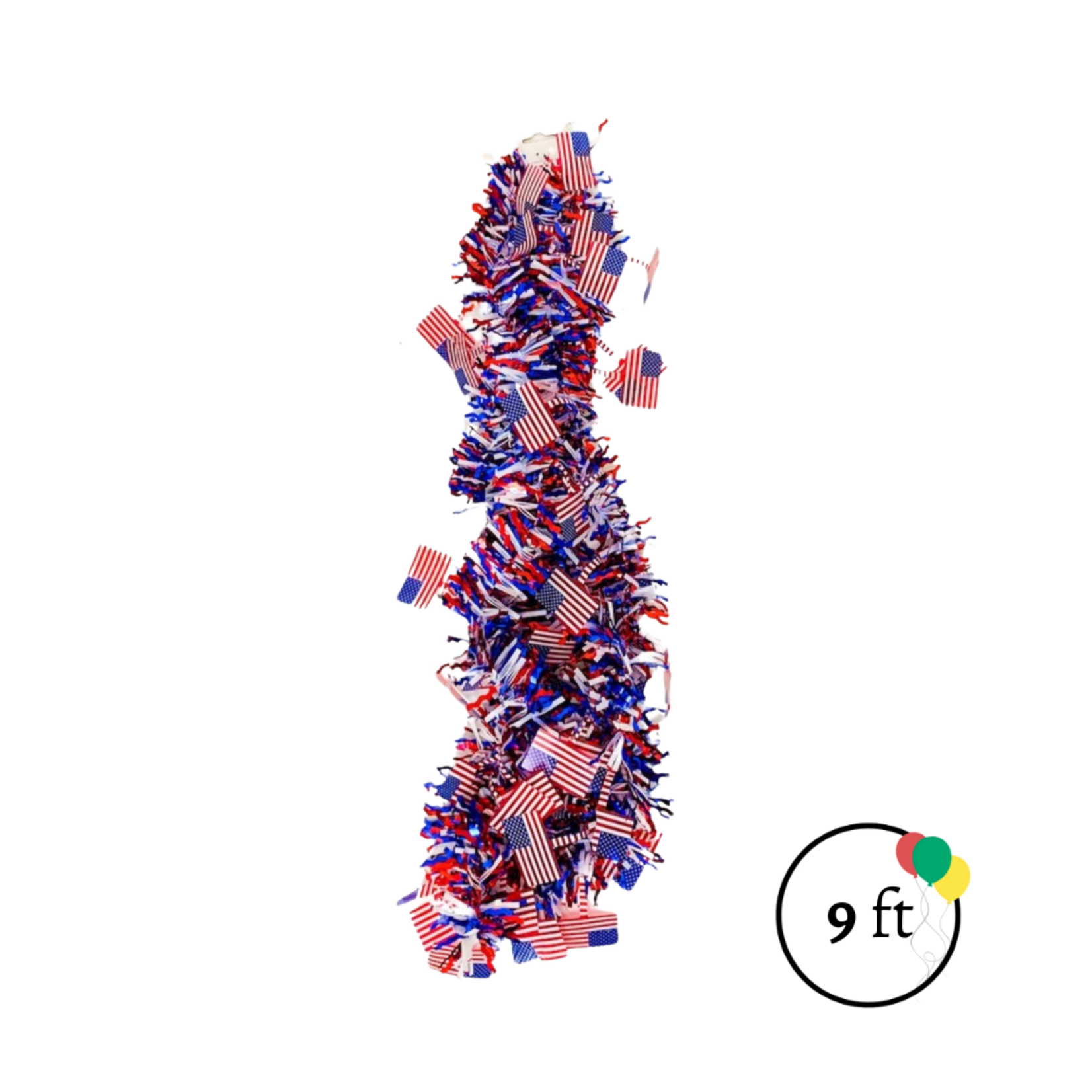 Patriotic 9Ft Tinsel Garland