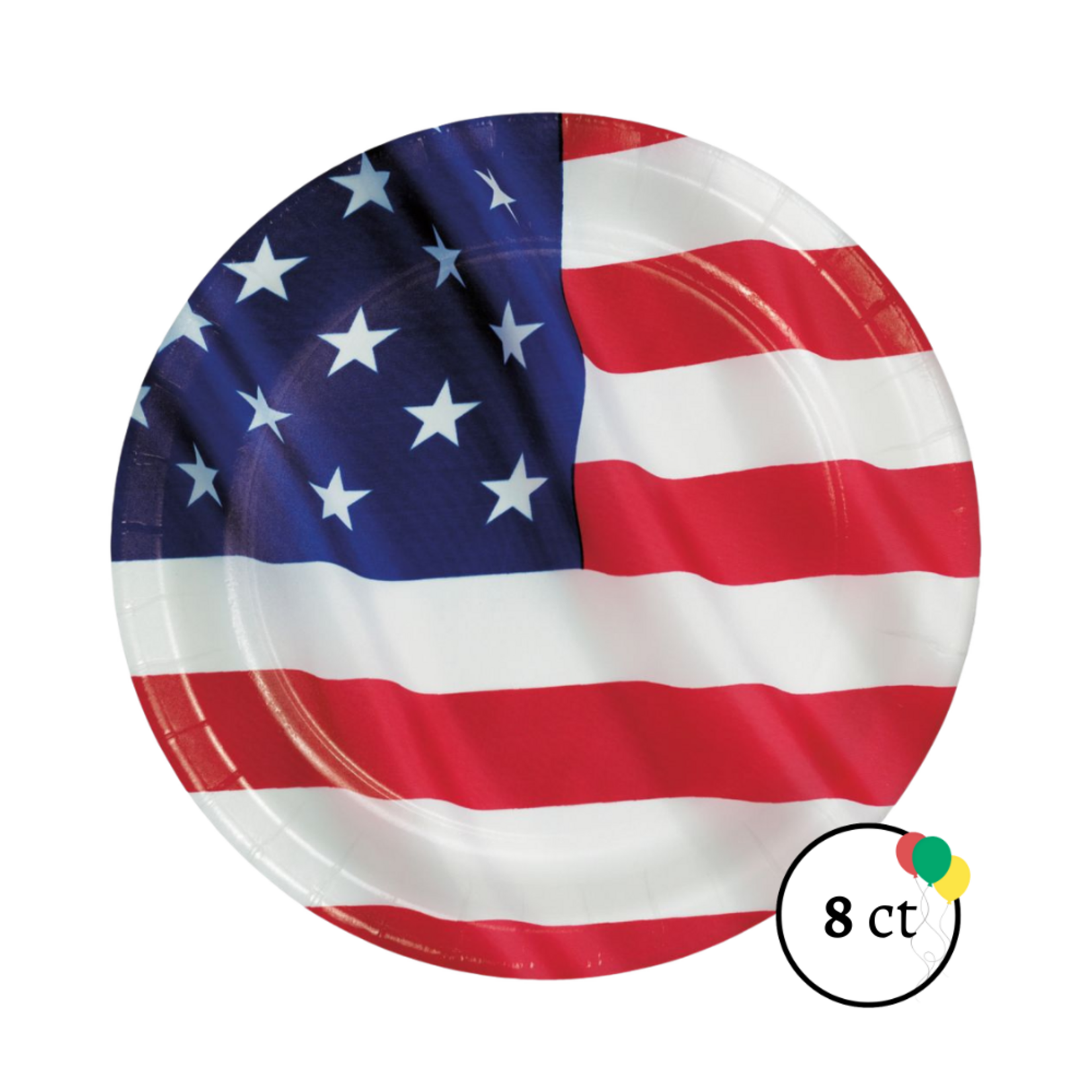 8" Patriotic Paper Plates 8ct