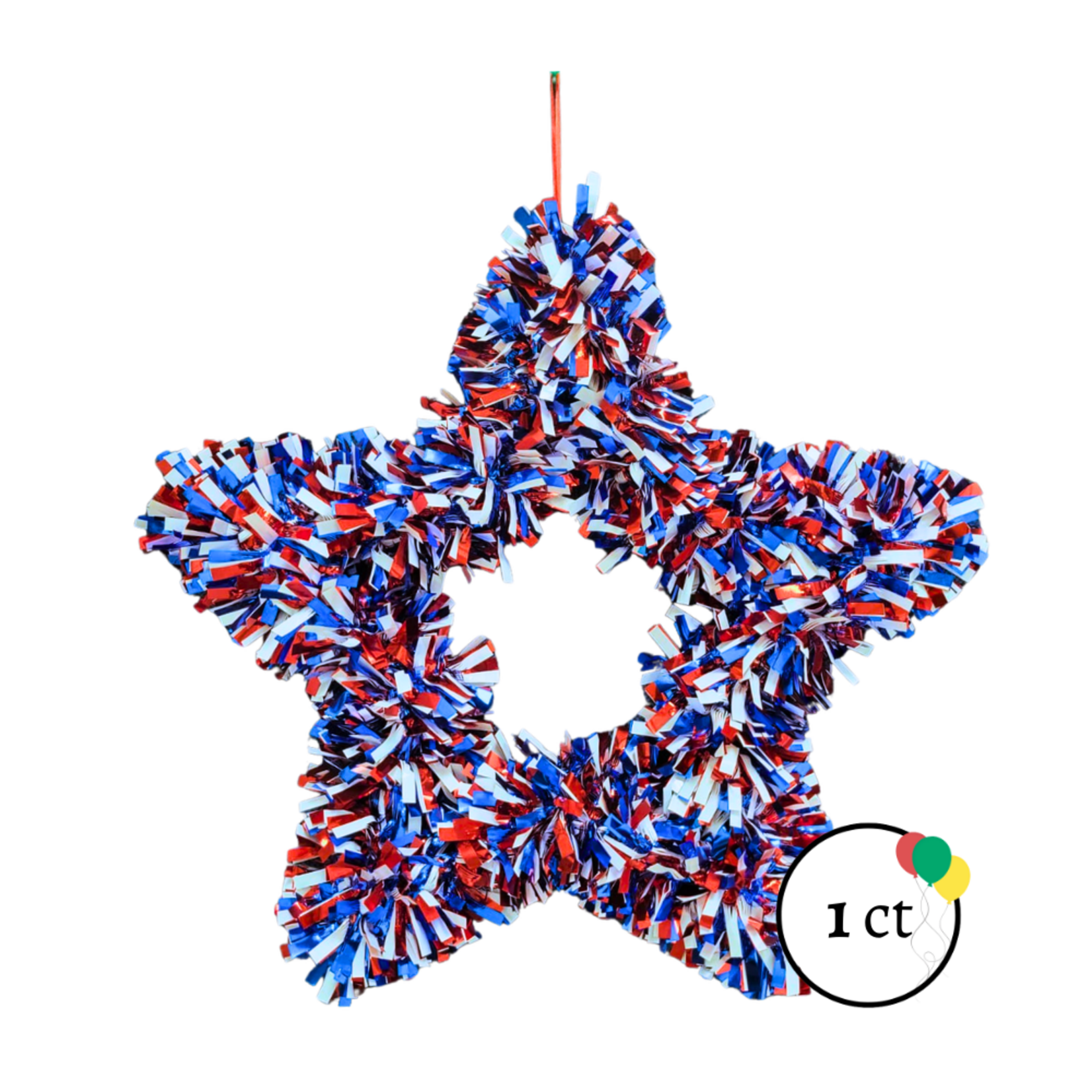 Patriotic Star Tinsel Decoration