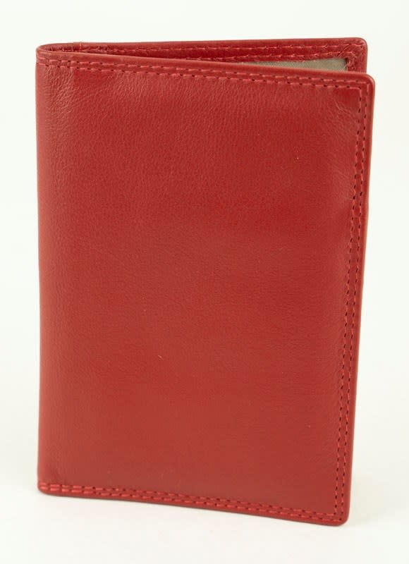 franco bonini red leather card document travel wal