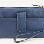 Franco Bonini Blue Medium Leather 3 Pocket Purse