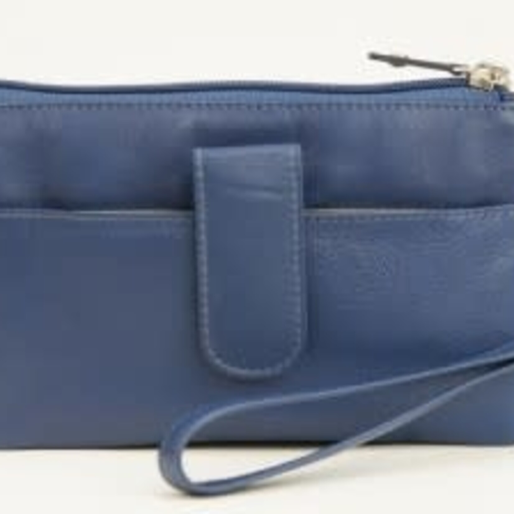 Franco Bonini Blue Medium Leather 3 Pocket Purse