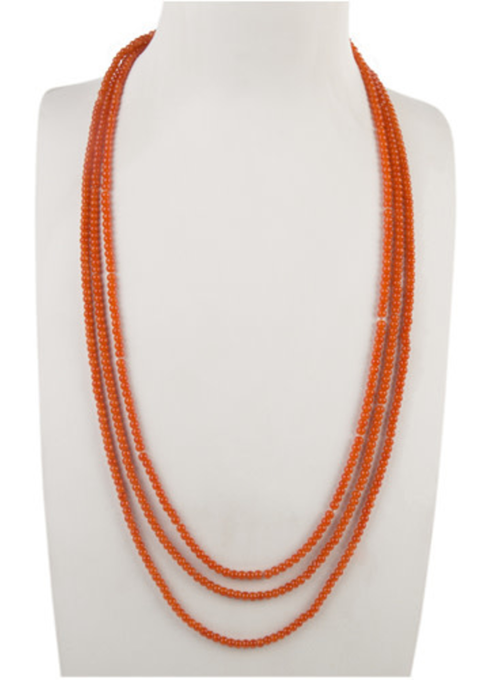 Taylor Hill Tangelo Orange 3 Strand Bead Necklace