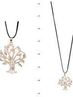 Taylor Hill Rose Gold Tree of Life leather Strap Necklace