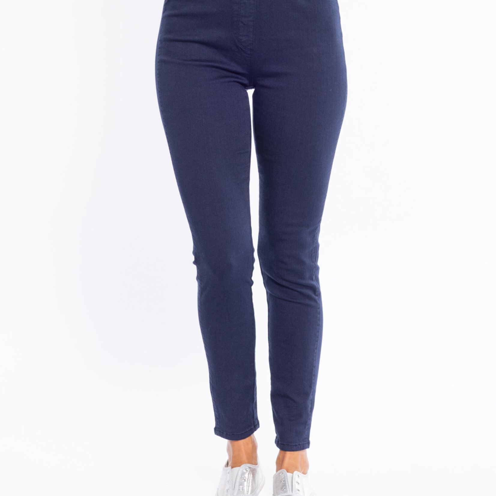 Cafe Latte Navy Cotton Fitted Leg Jeggings