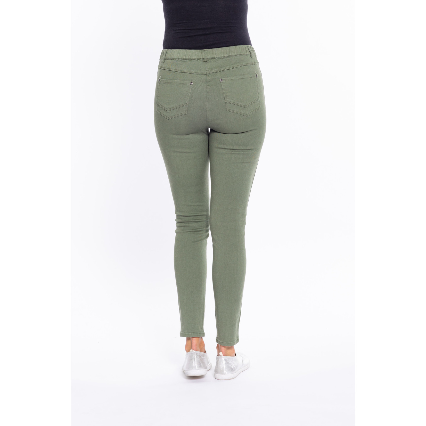 Khaki Cotton Denim Straight Leg 