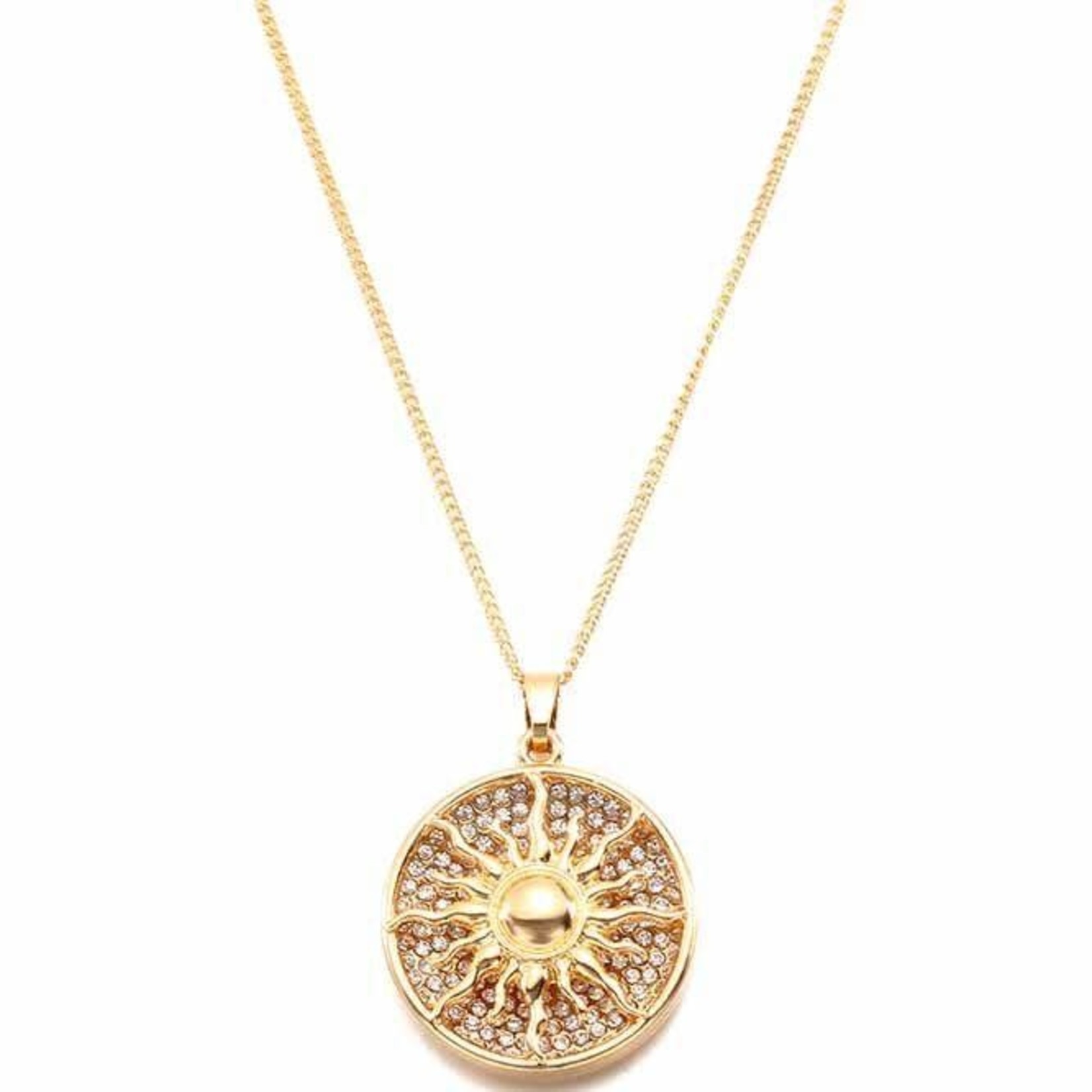 Gold Sun Necklace 3.5cm Pendant 