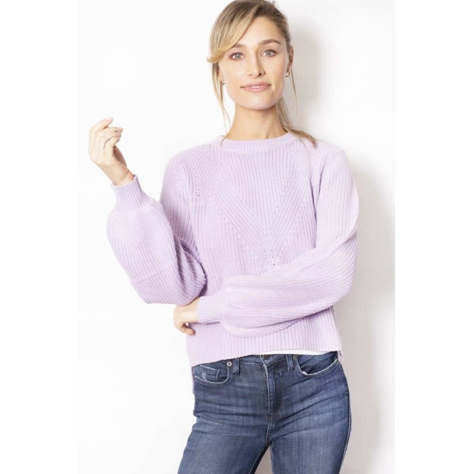 Sabena Lilac Cotton Blend Loose-fit Knit Jumper