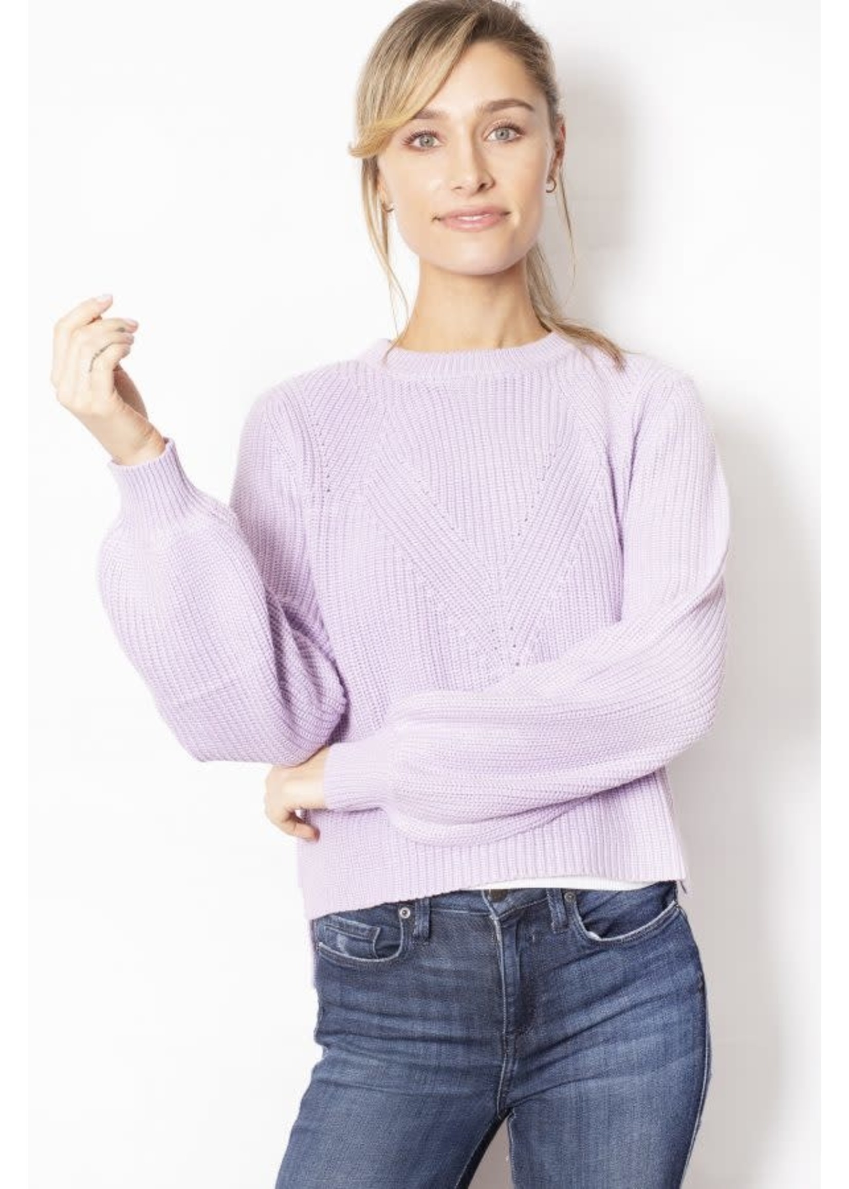 Lilac Cotton Blend Loose-fit Knit 