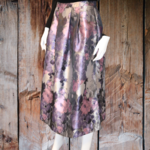 Jendi Purple & Grey Floral Satin  Skirt