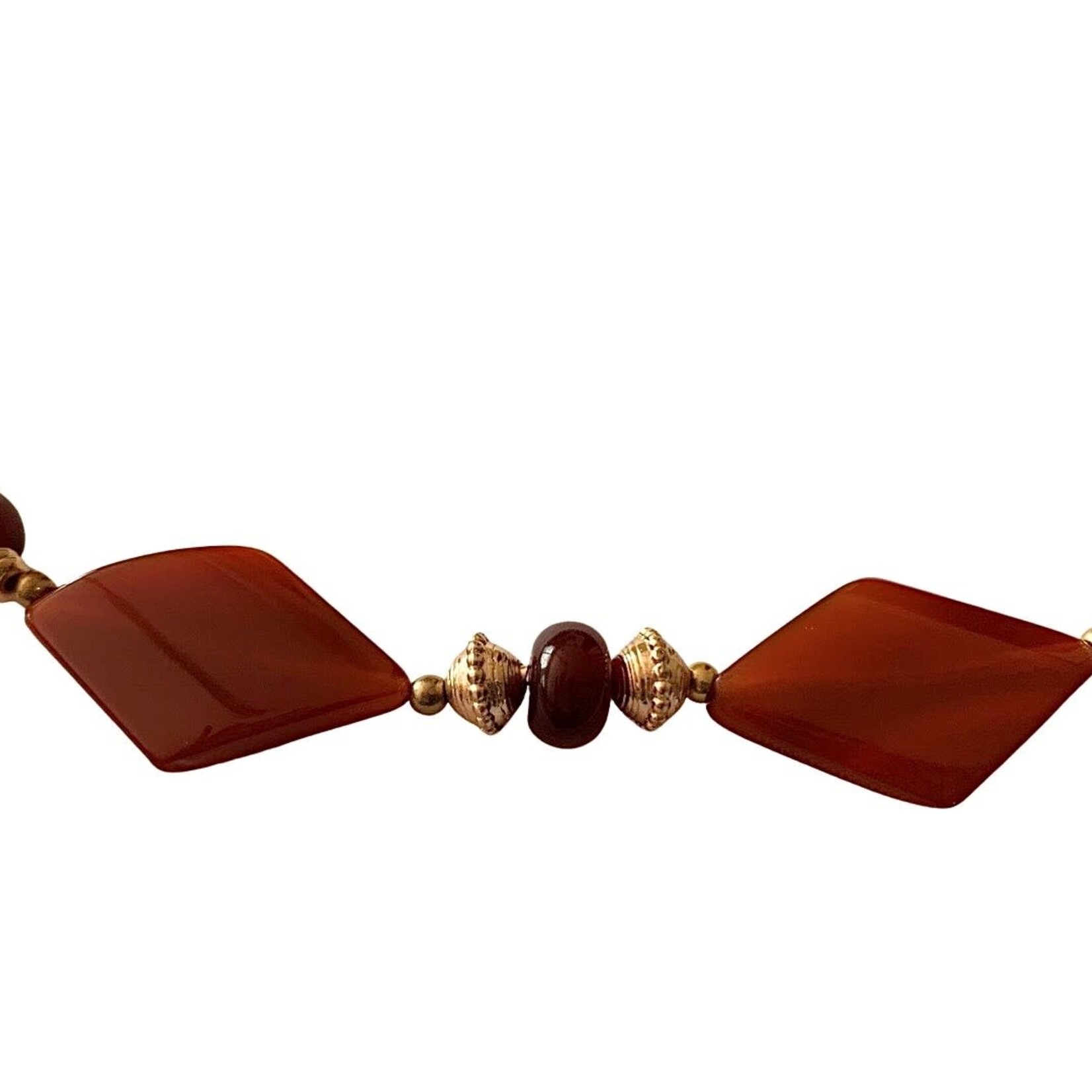 S.S Jewellery Carnelian & Red Jasper Gemstone Gold Necklace