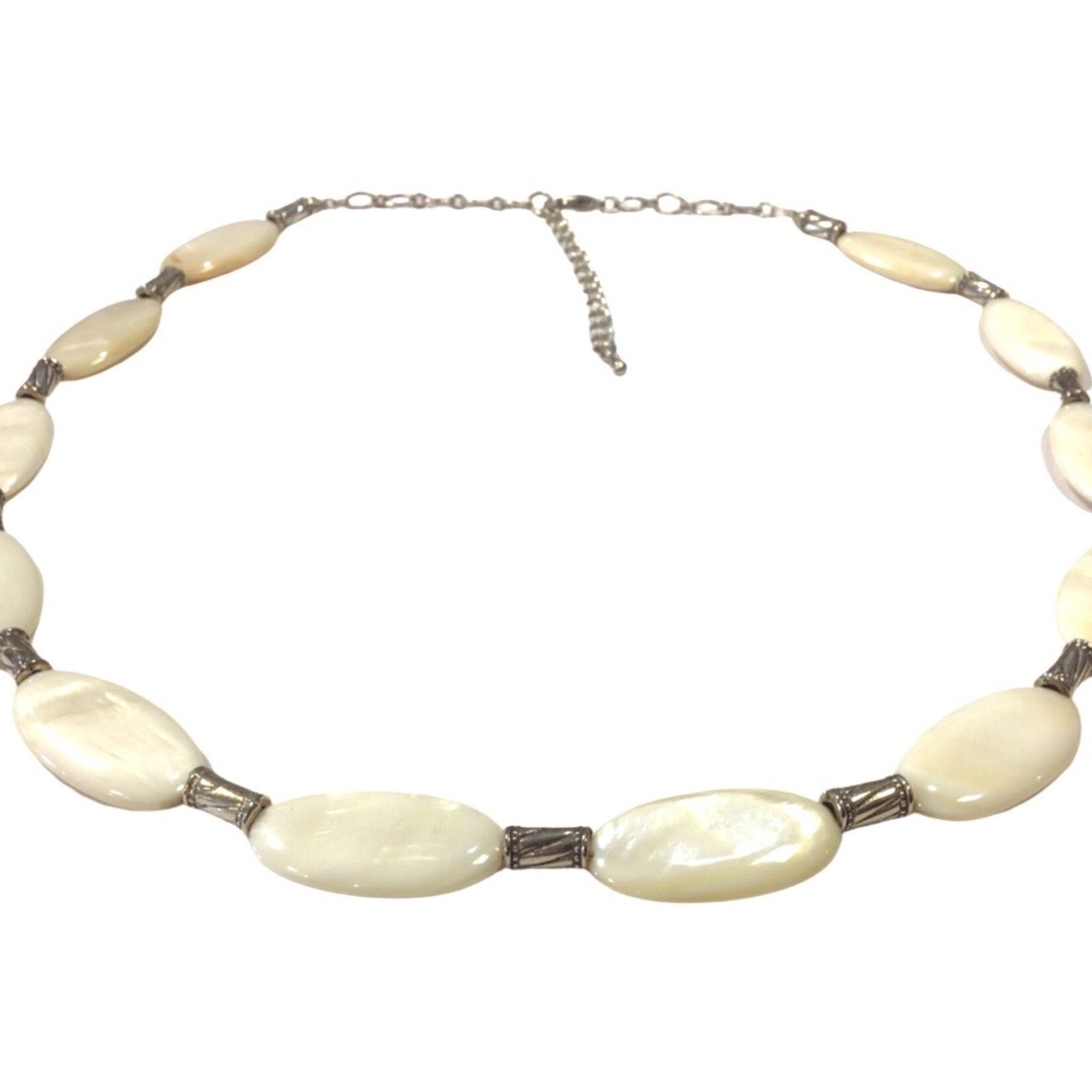 S.S Jewellery Cream Mother of Pearl & Silver Necklace