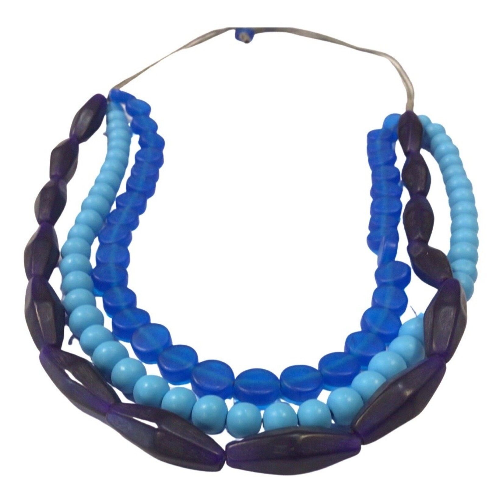 Kita Ku Blue Resin Beaded Adjustable Necklace