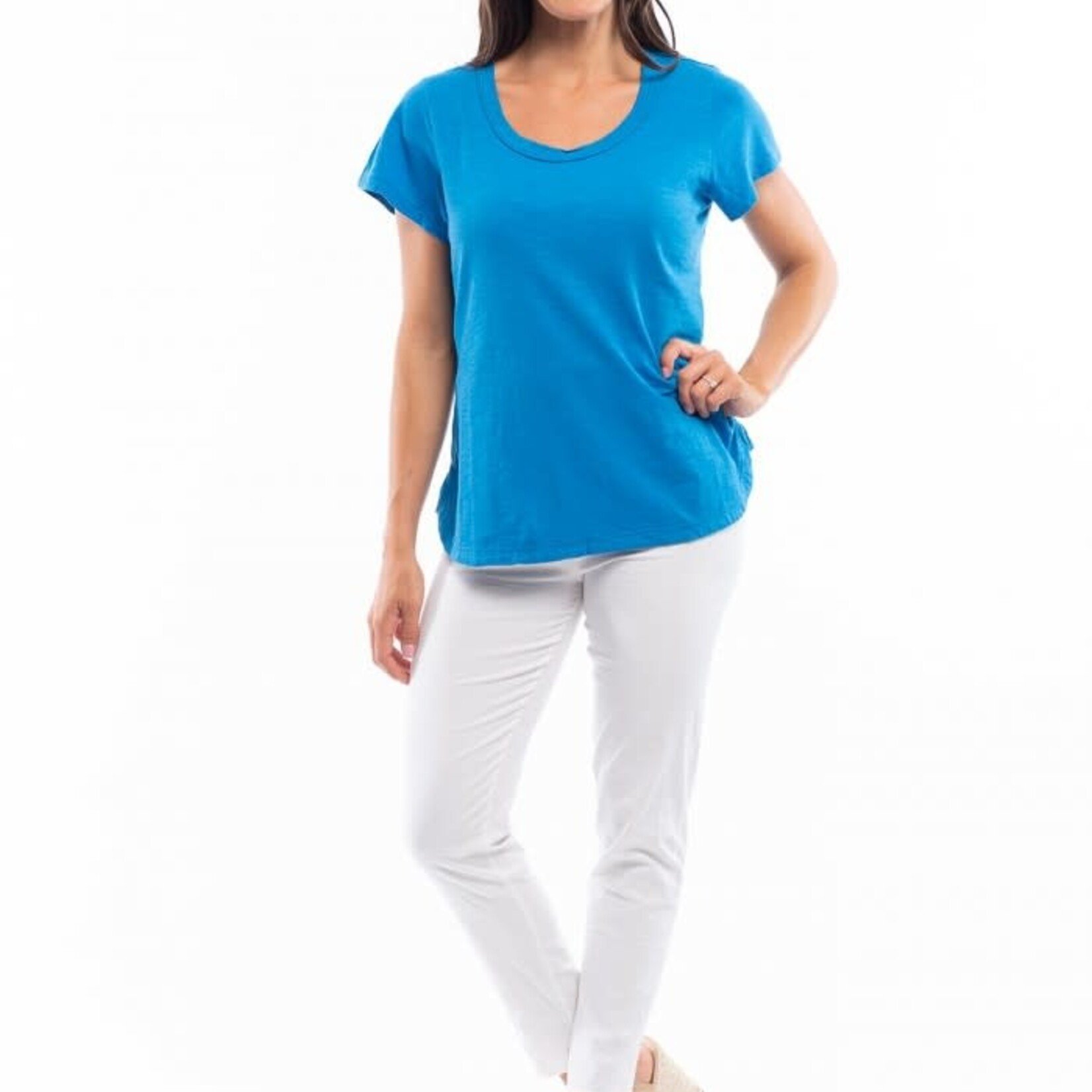 Orientique French Blue Cap Sleeve Essential Tee