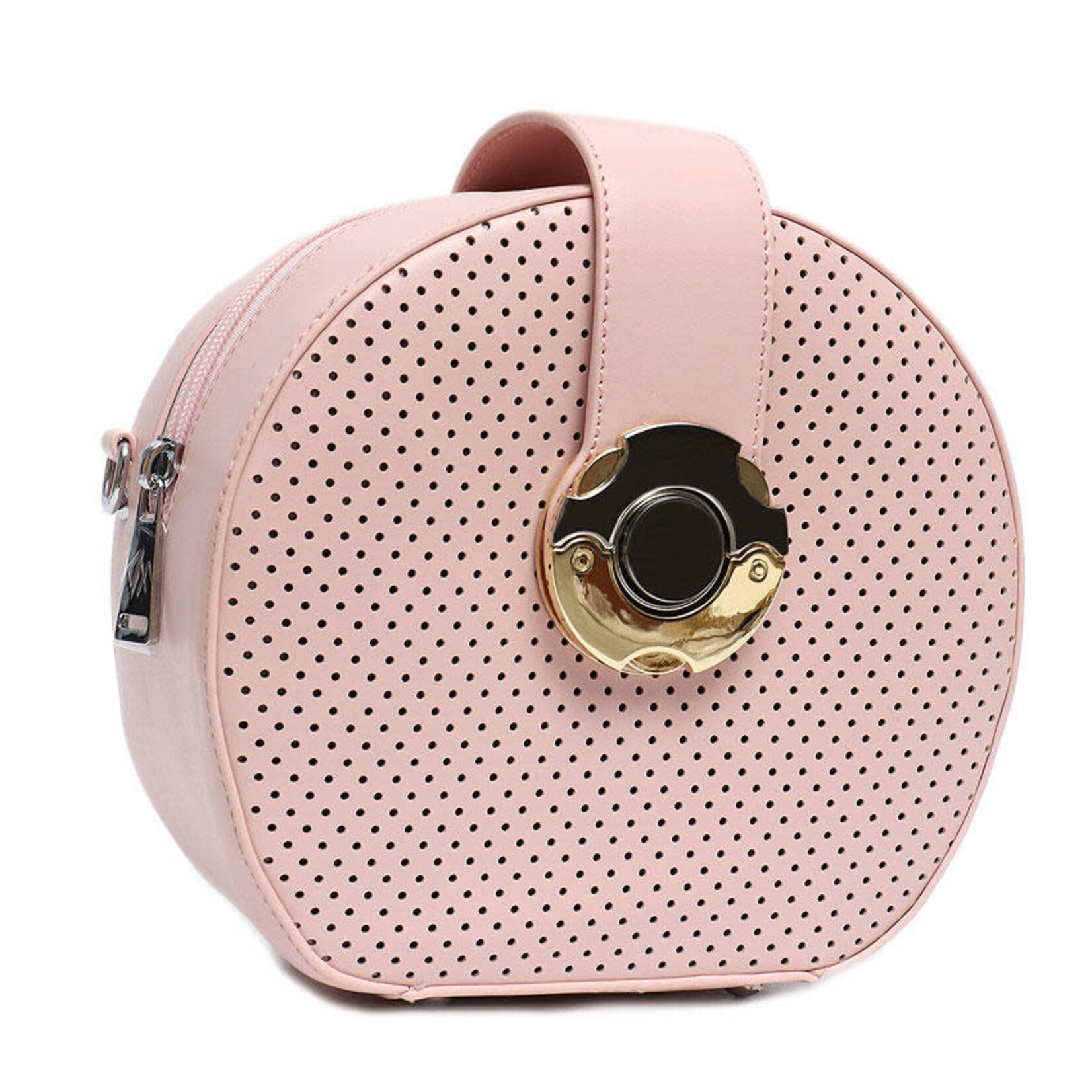 Annucci Leather Soft Pink Agni Round Handbag