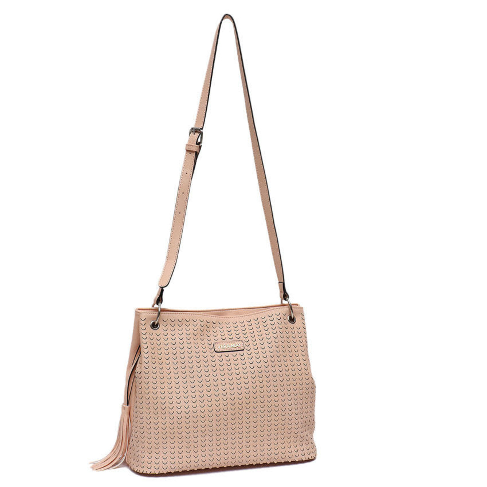 Annucci Leather Pink Ella Large Adjustable Handbag