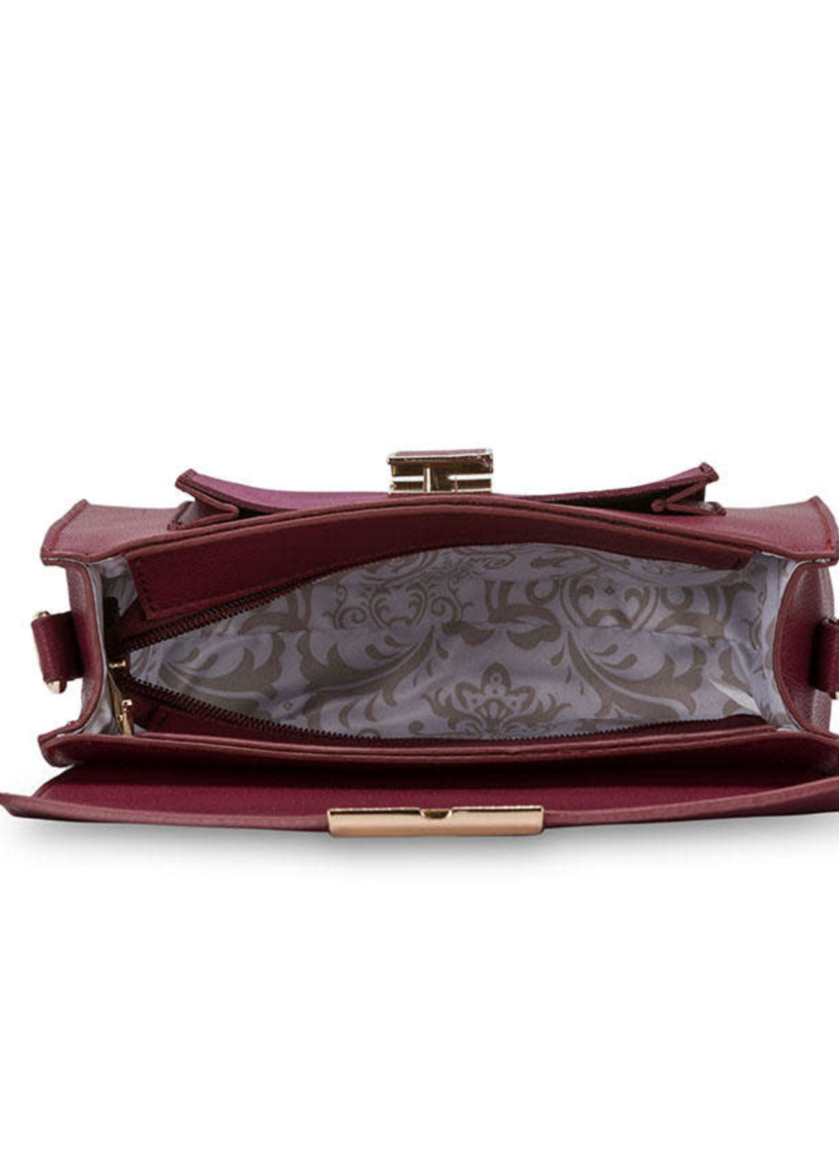 Annucci Leather Plum Berry Moss Medium Handbag